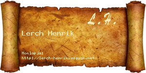Lerch Henrik névjegykártya
